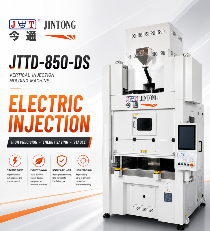 JINTONG 85T Semi-Electric Vertical Injection Molding Machine with Electric Injection and Low Table Design for Precision