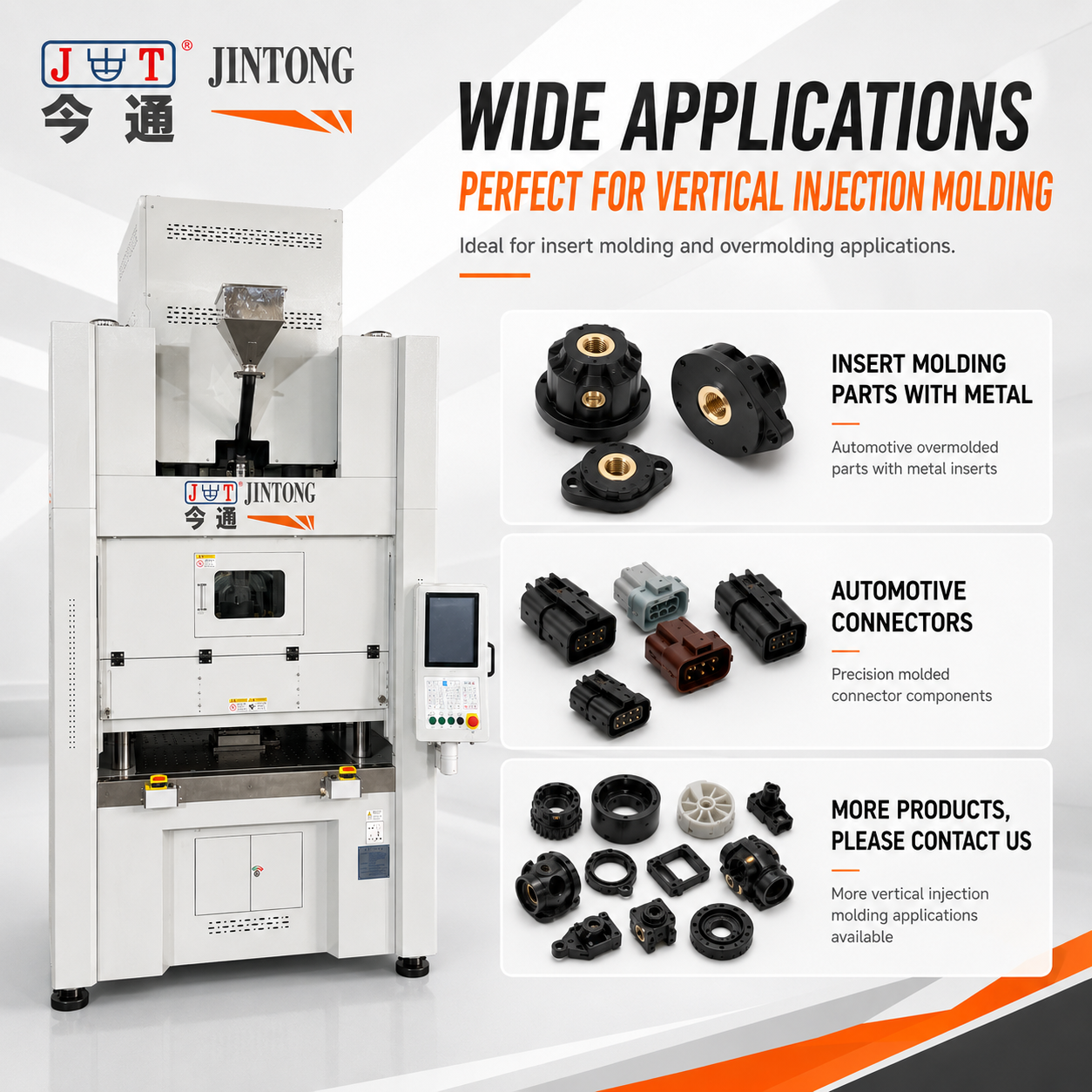 JINTONG 85T Semi-Electric Vertical Injection Molding Machine with Electric Injection and Low Table Design for Precision